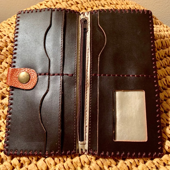 Artisan Patchwork Leather Fish Snap Wallet - Picture 5 of 5